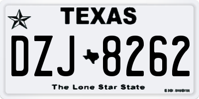 TX license plate DZJ8262