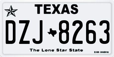 TX license plate DZJ8263