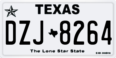 TX license plate DZJ8264