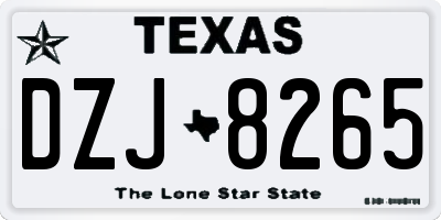 TX license plate DZJ8265
