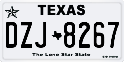 TX license plate DZJ8267