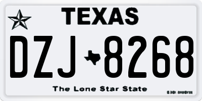 TX license plate DZJ8268
