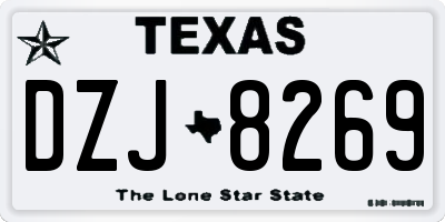 TX license plate DZJ8269