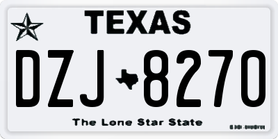TX license plate DZJ8270