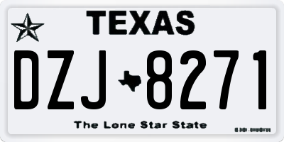 TX license plate DZJ8271