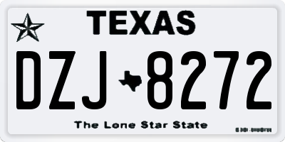 TX license plate DZJ8272
