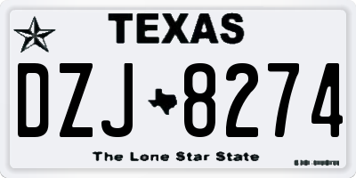 TX license plate DZJ8274