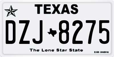TX license plate DZJ8275