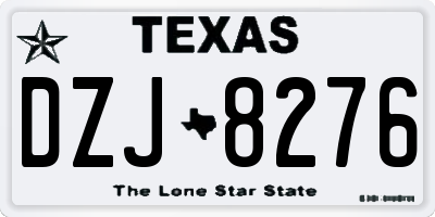 TX license plate DZJ8276