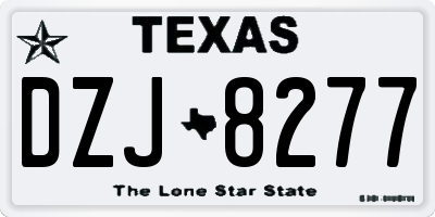 TX license plate DZJ8277
