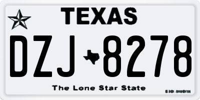 TX license plate DZJ8278