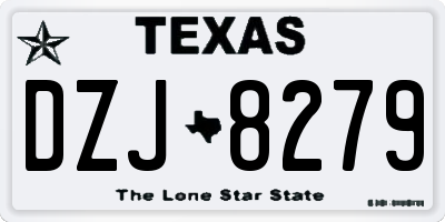 TX license plate DZJ8279