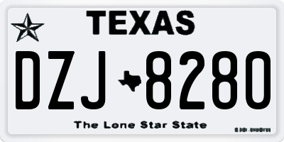 TX license plate DZJ8280