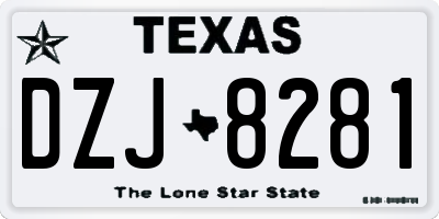 TX license plate DZJ8281