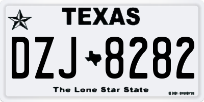 TX license plate DZJ8282