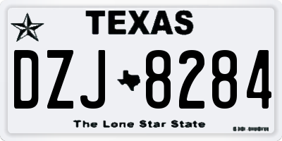 TX license plate DZJ8284