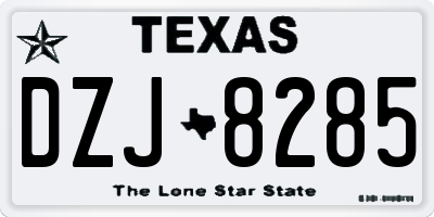 TX license plate DZJ8285