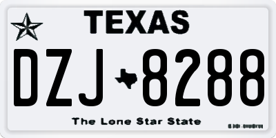 TX license plate DZJ8288