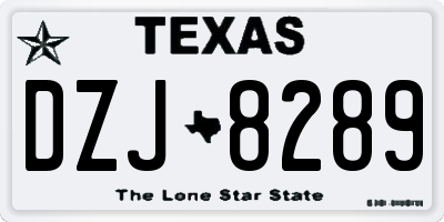 TX license plate DZJ8289