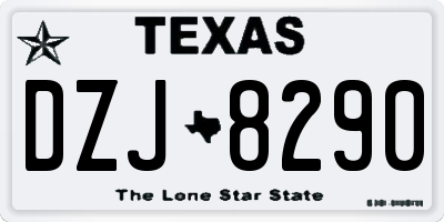 TX license plate DZJ8290