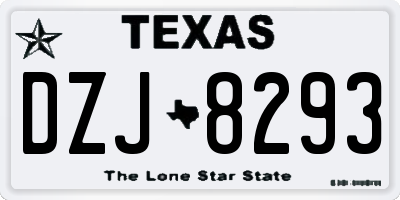 TX license plate DZJ8293