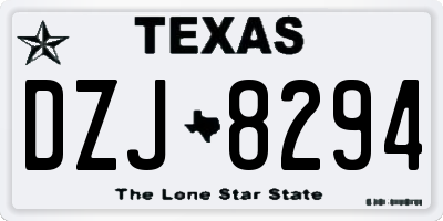 TX license plate DZJ8294