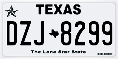 TX license plate DZJ8299