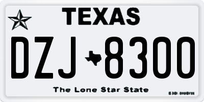 TX license plate DZJ8300