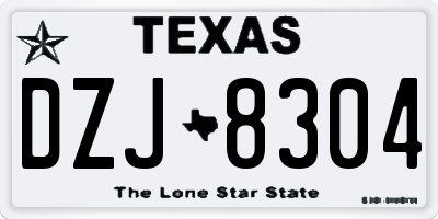 TX license plate DZJ8304