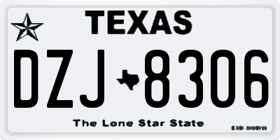 TX license plate DZJ8306