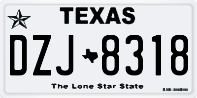 TX license plate DZJ8318