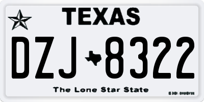 TX license plate DZJ8322
