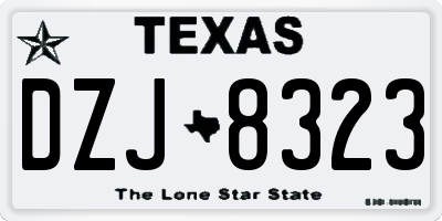 TX license plate DZJ8323