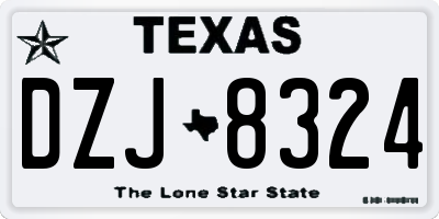 TX license plate DZJ8324
