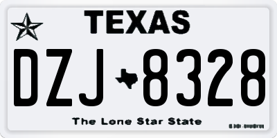 TX license plate DZJ8328