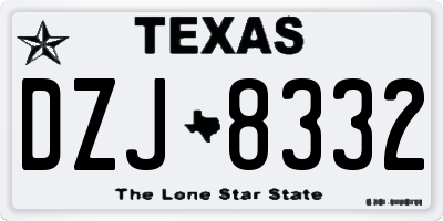 TX license plate DZJ8332