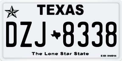 TX license plate DZJ8338