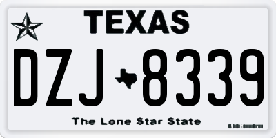 TX license plate DZJ8339