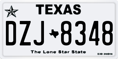TX license plate DZJ8348