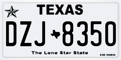 TX license plate DZJ8350