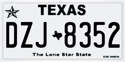 TX license plate DZJ8352