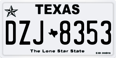 TX license plate DZJ8353