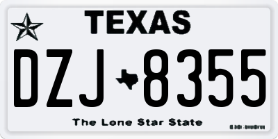 TX license plate DZJ8355