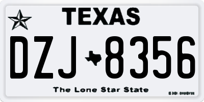 TX license plate DZJ8356