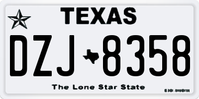 TX license plate DZJ8358