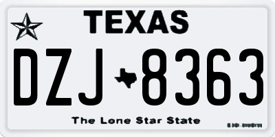 TX license plate DZJ8363