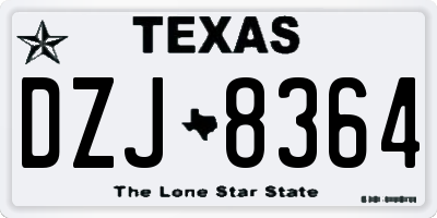 TX license plate DZJ8364