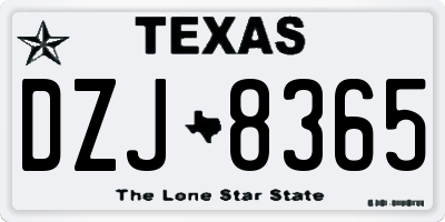 TX license plate DZJ8365