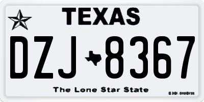 TX license plate DZJ8367