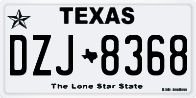 TX license plate DZJ8368